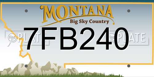 7FB240 Montana License Plate