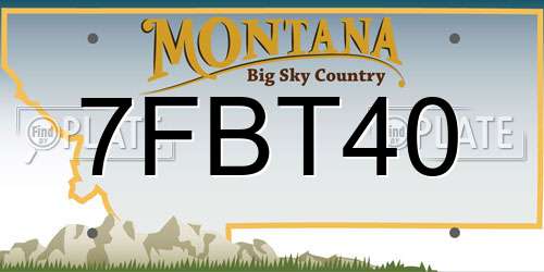 7FBT40 Montana License Plate