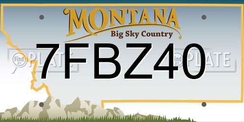 7FBZ40 Montana License Plate