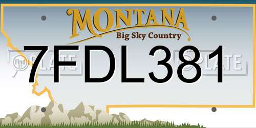 7FDL381 Montana License Plate
