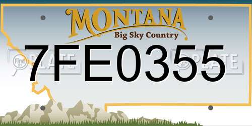7FE0355 Montana License Plate