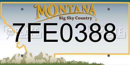 7FE0388 Montana License Plate
