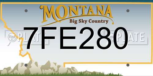 7FE280 Montana License Plate