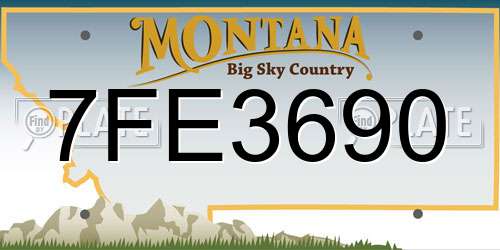 7FE3690 Montana License Plate