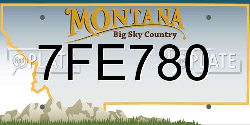 7FE780 Montana License Plate