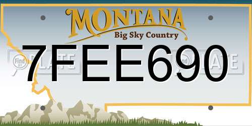 7FEE690 Montana License Plate