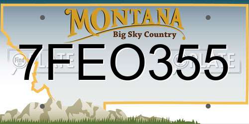 7FEO355 Montana License Plate
