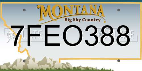 7FEO388 Montana License Plate