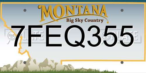 7FEQ355 Montana License Plate