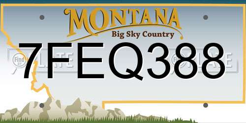 7FEQ388 Montana License Plate