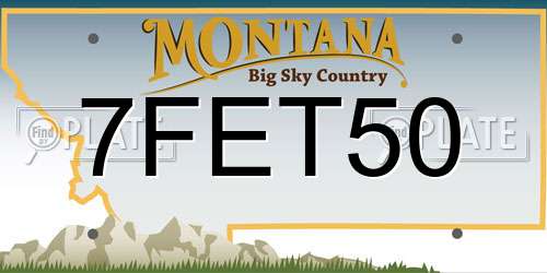 7FET50 Montana License Plate