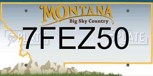 7FEZ50 Montana License Plate