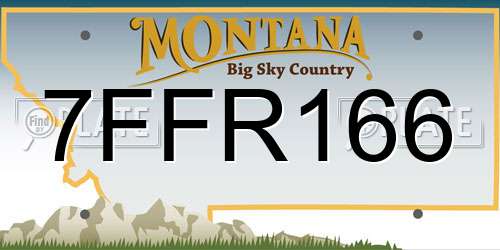 7FFR166 Montana License Plate