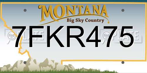 7FKR475 Montana License Plate