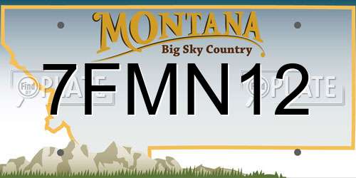 7FMN12 Montana License Plate