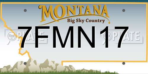 7FMN17 Montana License Plate