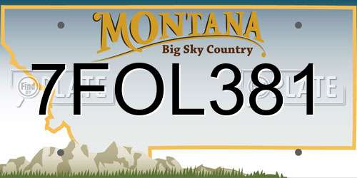 7FOL381 Montana License Plate