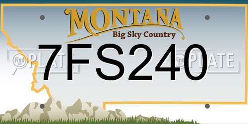7FS240 Montana License Plate