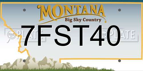 7FST40 Montana License Plate