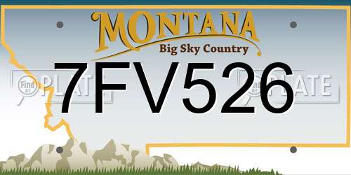 7FV526 Montana License Plate