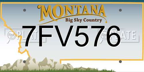 7FV576 Montana License Plate