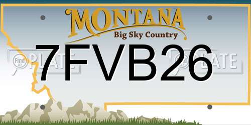 7FVB26 Montana License Plate