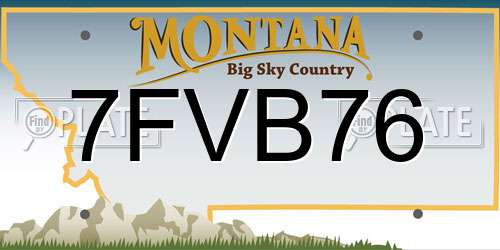7FVB76 Montana License Plate
