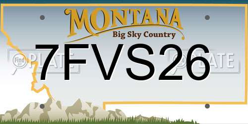 7FVS26 Montana License Plate
