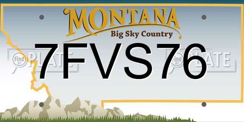 7FVS76 Montana License Plate