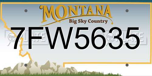7FW5635 Montana License Plate