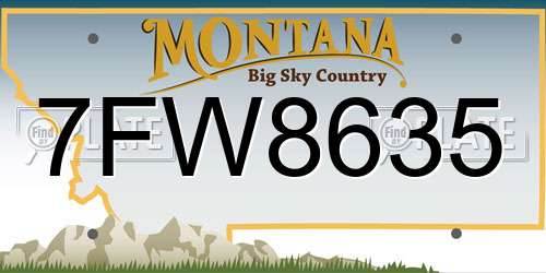 7FW8635 Montana License Plate