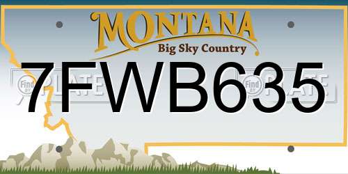 7FWB635 Montana License Plate