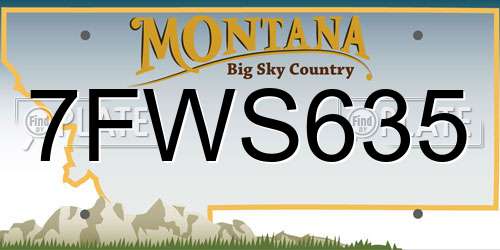 7FWS635 Montana License Plate