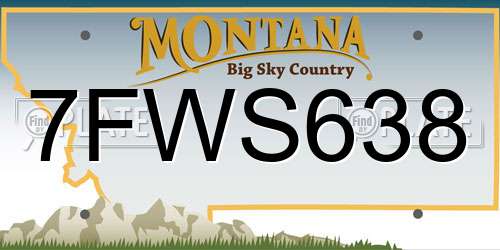 7FWS638 Montana License Plate