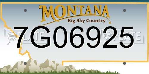 7G06925 Montana License Plate