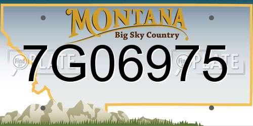 7G06975 Montana License Plate