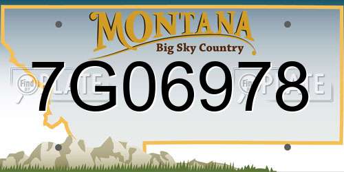 7G06978 Montana License Plate