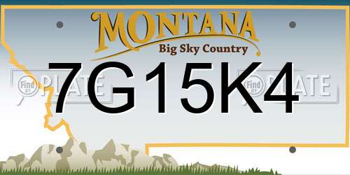 7G15K4 Montana License Plate