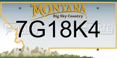 7G18K4 Montana License Plate
