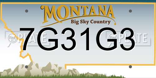 7G31G3 Montana License Plate