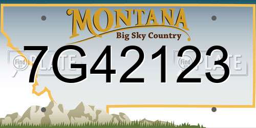 7G42123 Montana License Plate