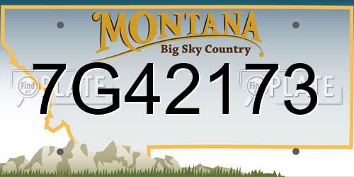 7G42173 Montana License Plate