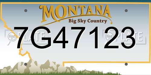 7G47123 Montana License Plate