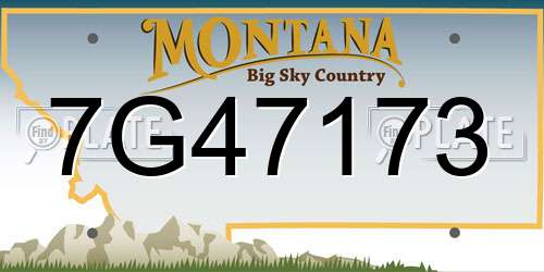 7G47173 Montana License Plate