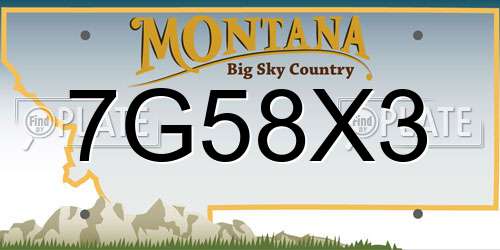 7G58X3 Montana License Plate