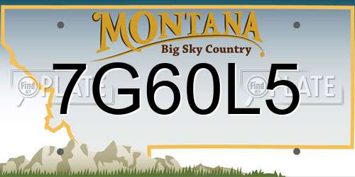 7G60L5 Montana License Plate