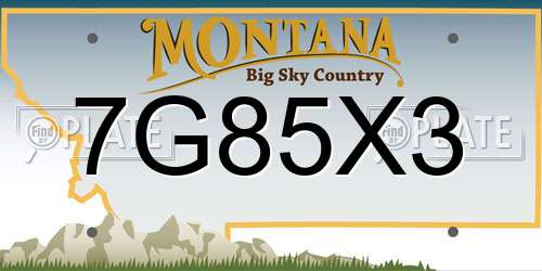 7G85X3 Montana License Plate