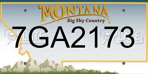 7GA2173 Montana License Plate
