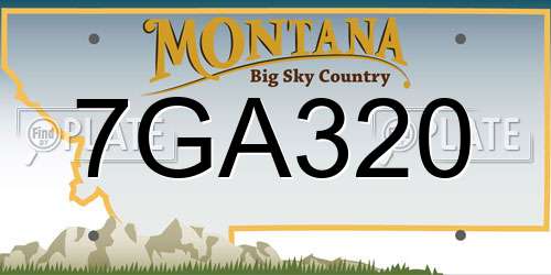 7GA320 Montana License Plate