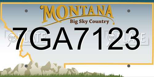 7GA7123 Montana License Plate